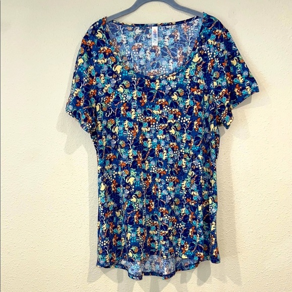 Women’s LulaRoe Disney Classic T-Shirt Blue Mickey Mouse Short Sleeve size XL - Picture 1 of 5